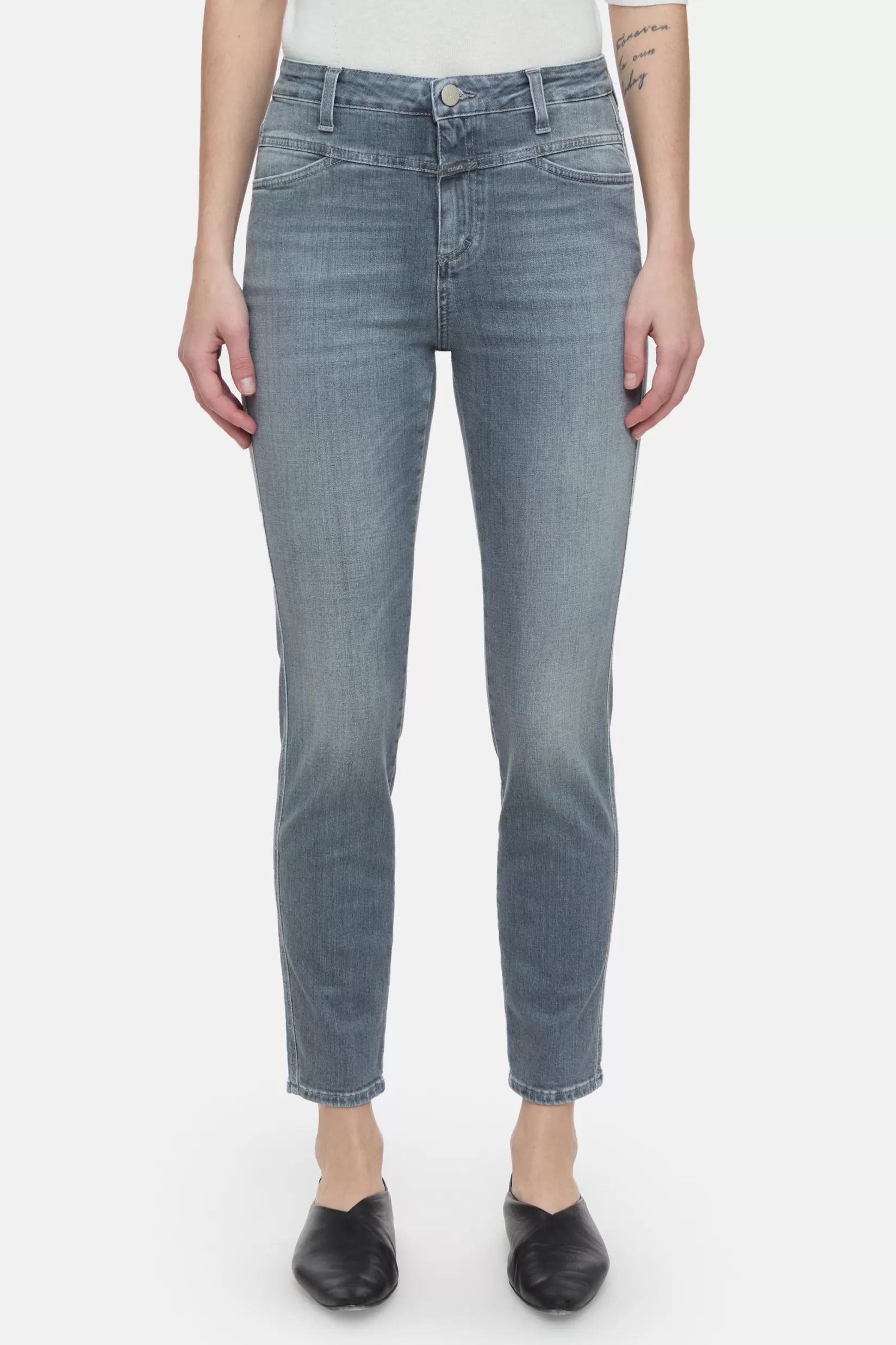 Clearance CLOSED A Better Blue Skinny Pusher Mid Grey