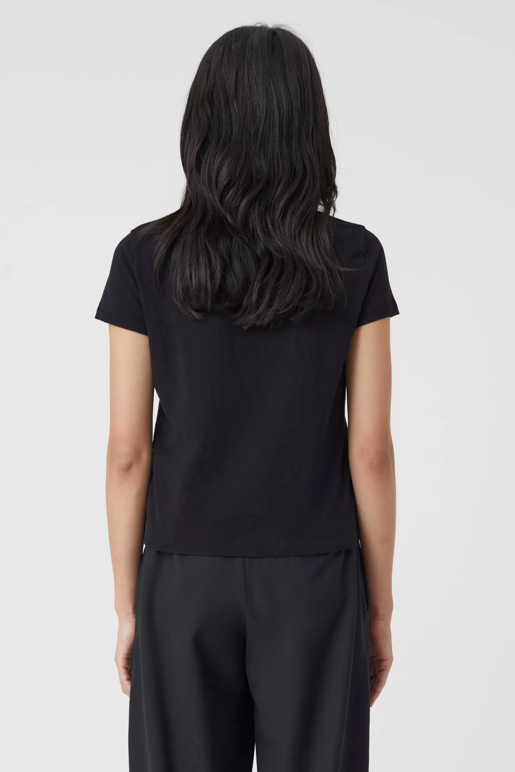 Clearance CLOSED Basic T-Shirt Aus Baumwolle Black