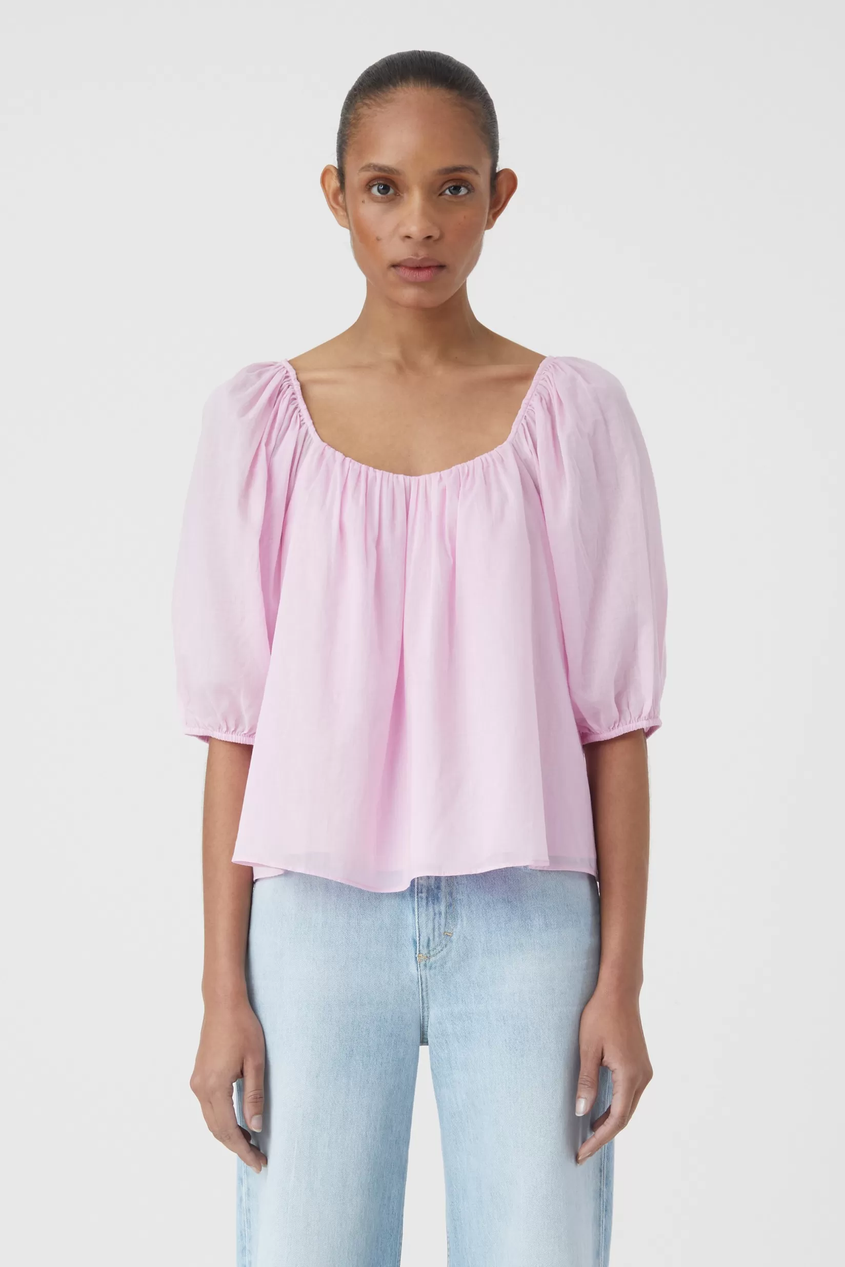 Flash Sale CLOSED Bluse Aus Baumwoll-Voile Dahlia Pink