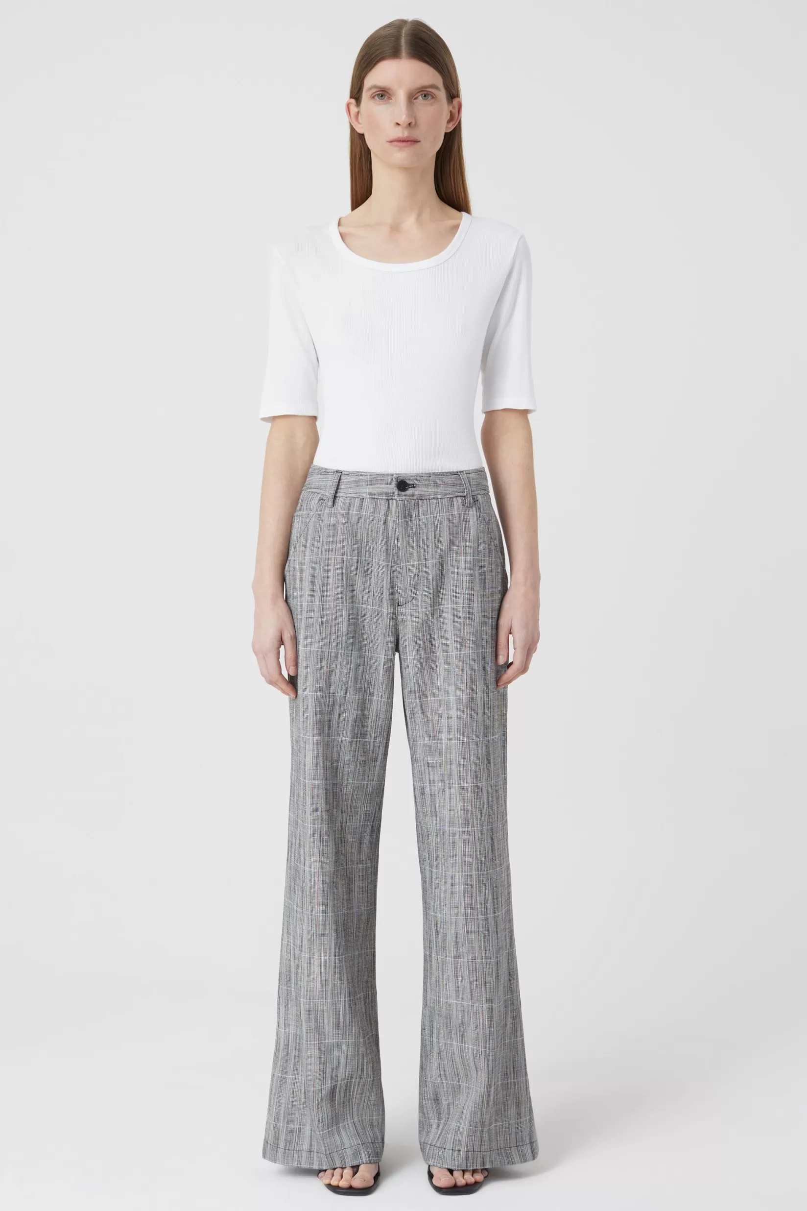 Sale CLOSED Cholet Structured Check Pants Black