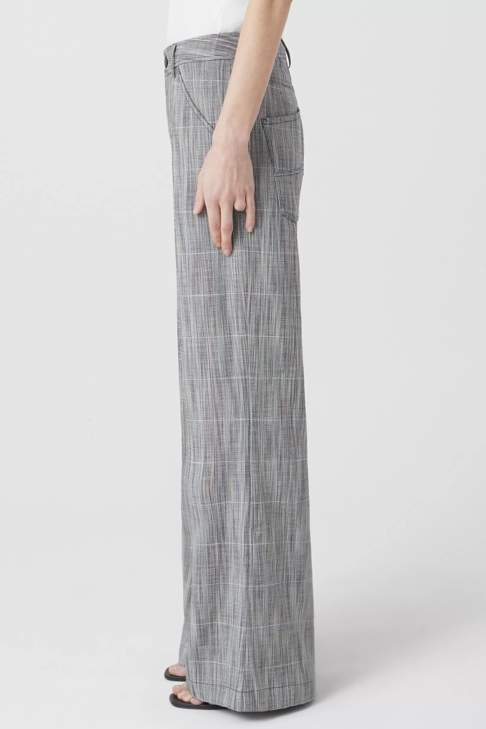 Sale CLOSED Cholet Structured Check Pants Black