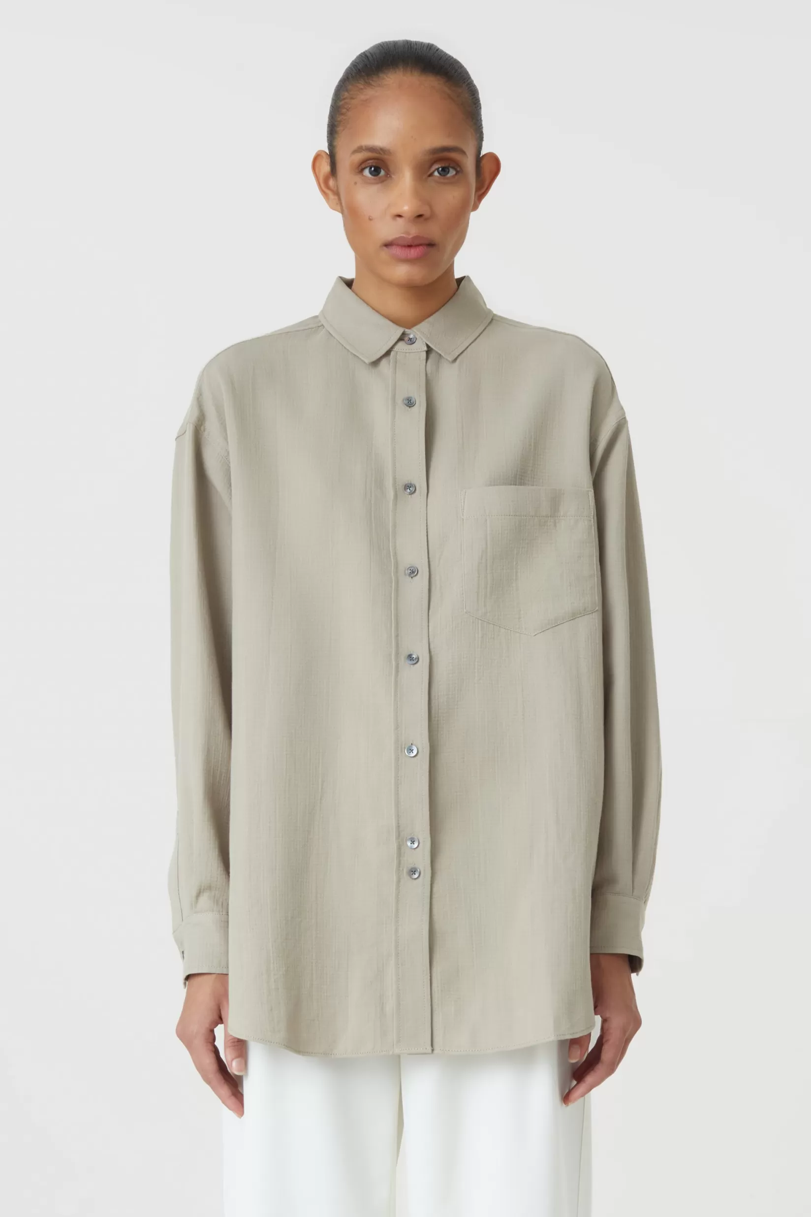 Outlet CLOSED Longshirt Aus Baumwollstoff Grey Veneer