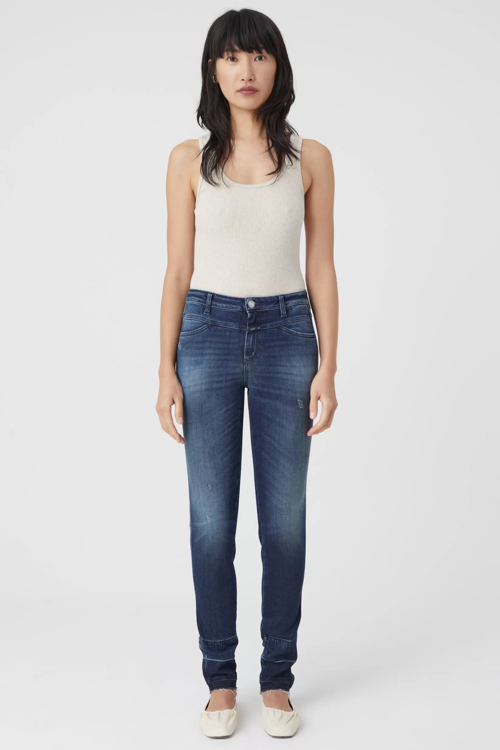 Hot CLOSED Skinny Pusher Long Super Stretch Blue Denim Dark Blue