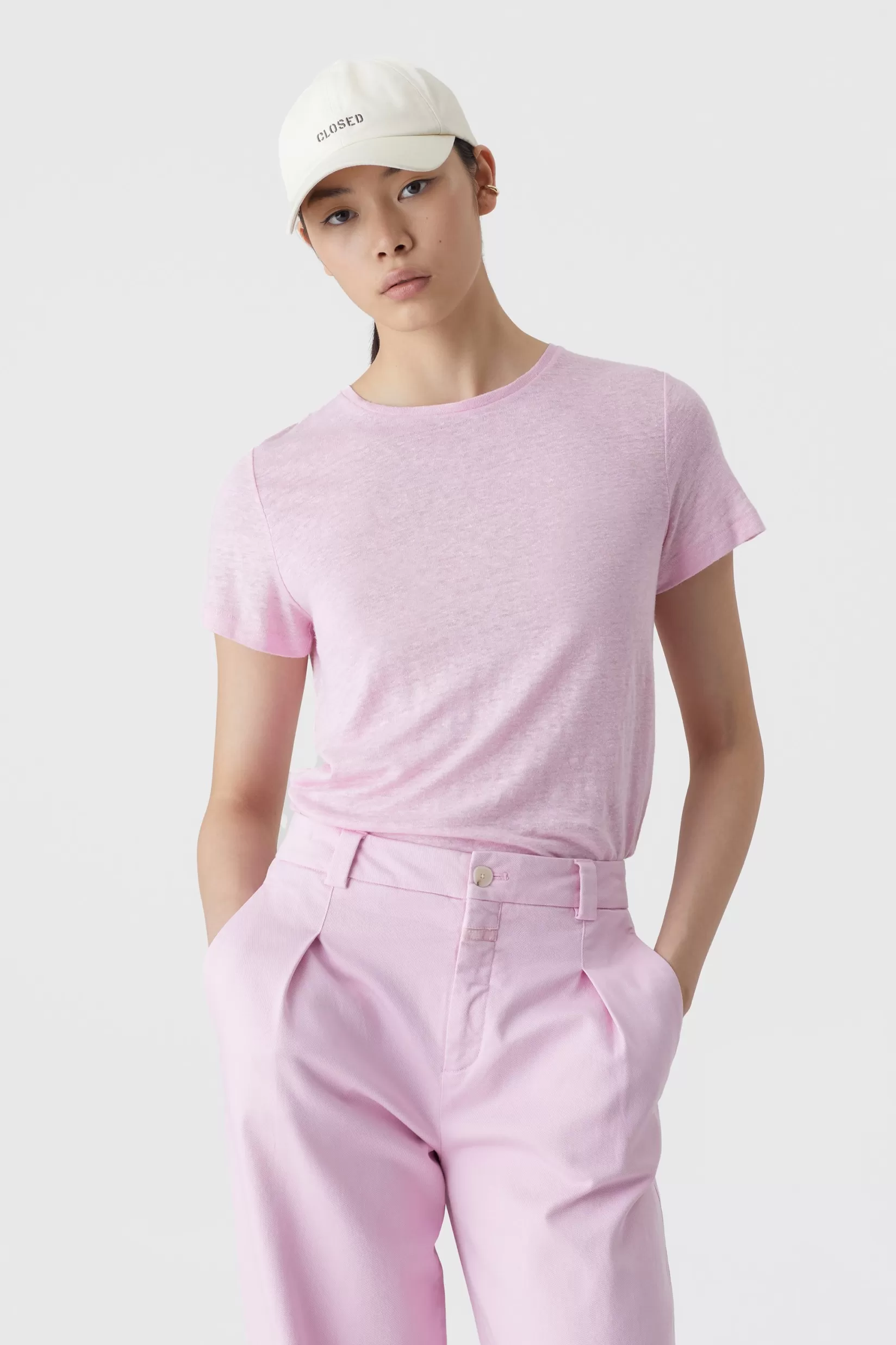 Clearance CLOSED T-Shirt Aus Leinen Dahlia Pink