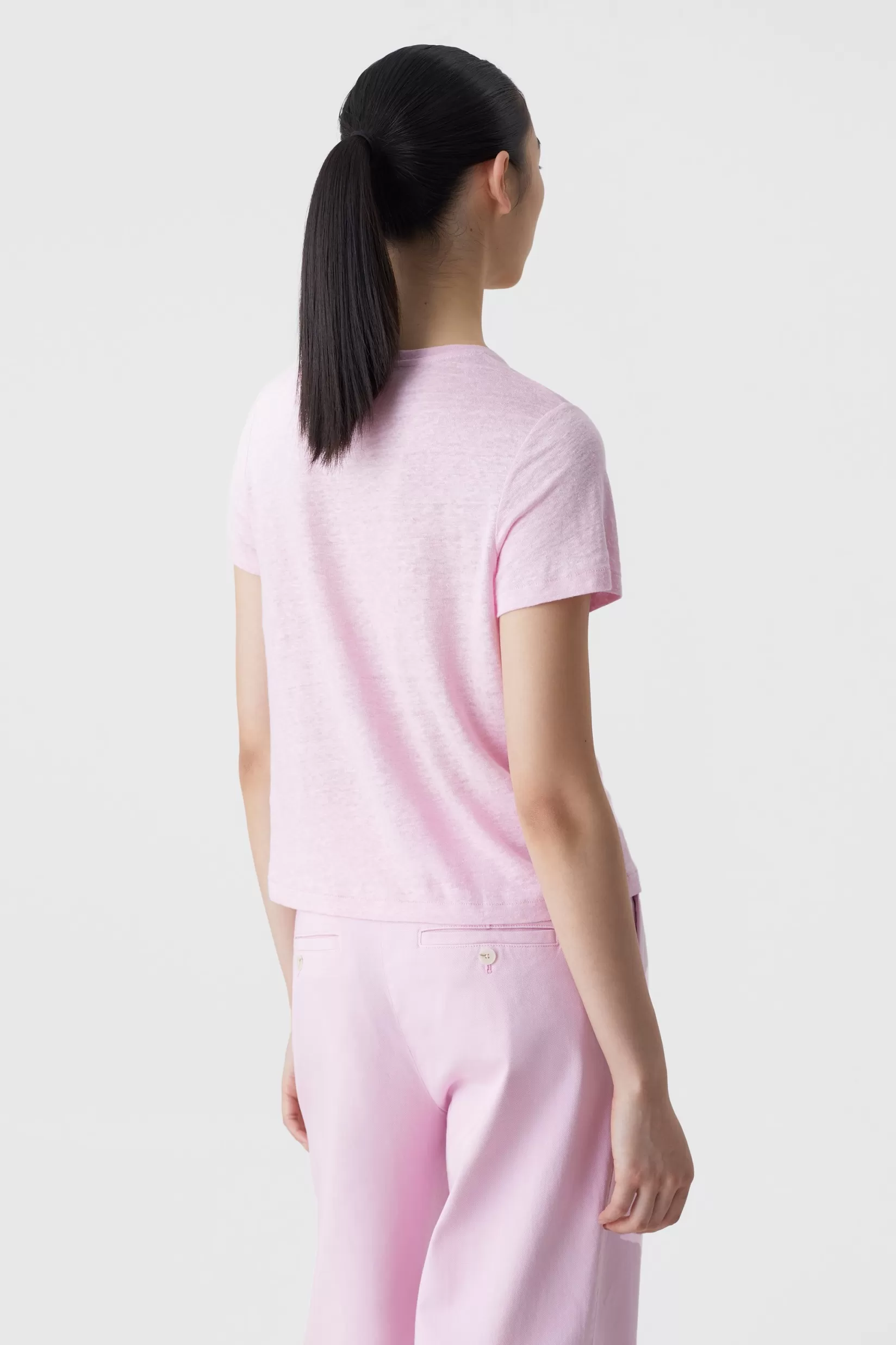 Clearance CLOSED T-Shirt Aus Leinen Dahlia Pink